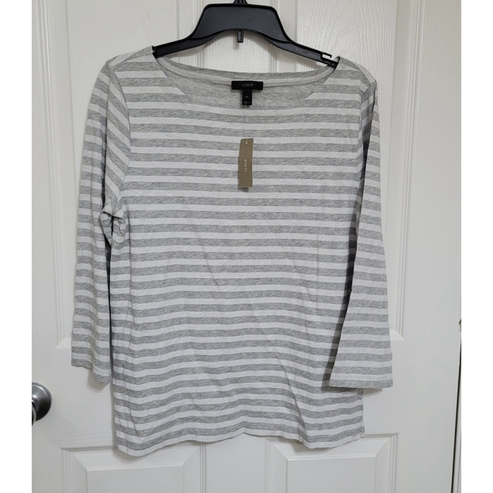 J. Crew 3/4‎ Sleeves Striped Shirt Size M NWT